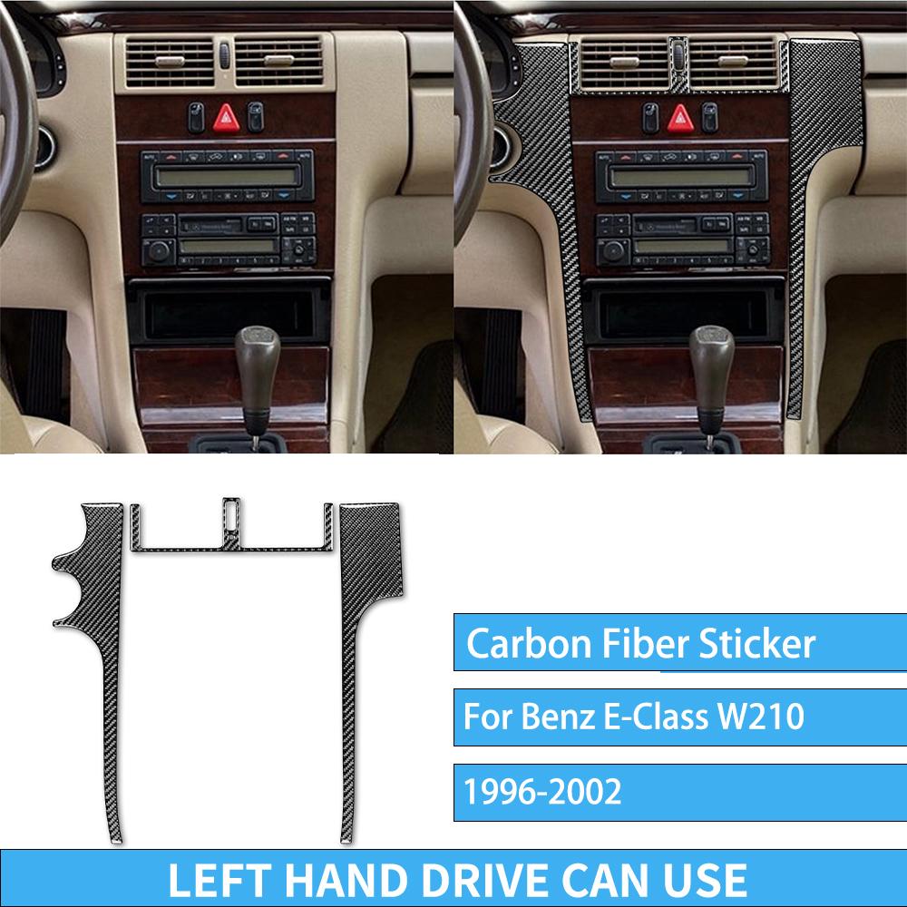 Carbon Fiber Car Interior Accessories Center Console Dashboard Gear Full Set Tuning Stickers For Mercedes W210 E Class 1996-2002