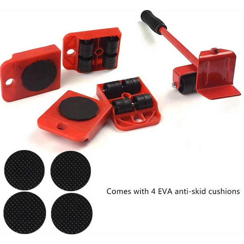 5Pcs/set Furniture Mover Tool Set Heavy Stuffs Moving Roller with Bar Furniture Mover Lifter with Wheel Professional Moving Tool