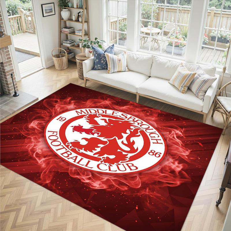 Middlesbrough Design Crystal Velvet Carpet Cozy Non?Slip Printed Rug For Bedroom Living Room Entrance