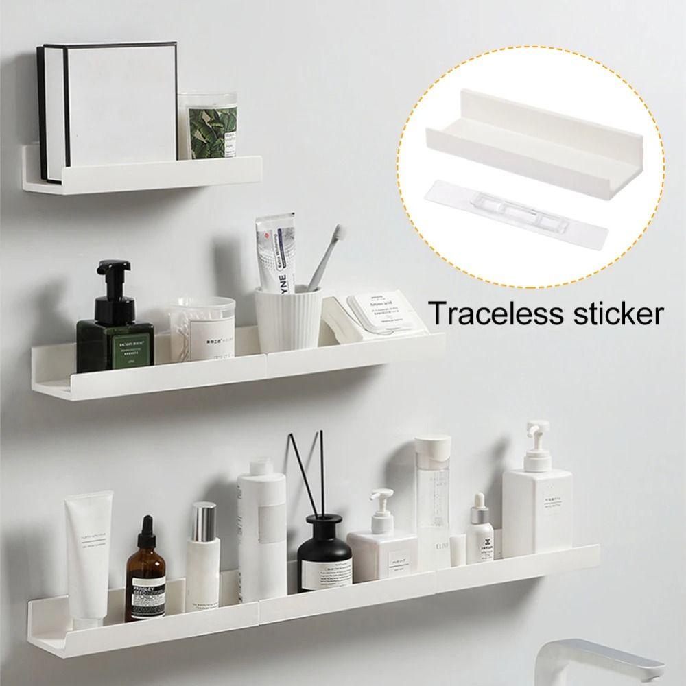 ABS Bathroom Shelf Self Adhesive Wall Organizer Durable Shower Storage Rack  Kitchen Bathroom