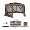 Pop up Gazebo Screen Tent, 3.6 x 3.6 m Large 6-Sided Camping Canopy Tent with Removable Top & Carry Bag, Quick-Set & Bite-Proof, Screen House Sun
