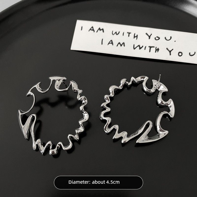 

Asymmetrical Metal Exaggerated Female Fancy Big Ear Ring Asymmetrical big ear ring earrings