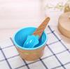 Candy Color Ice Cream Bowl with Spoon - Plastic Egg Tart Style Mold