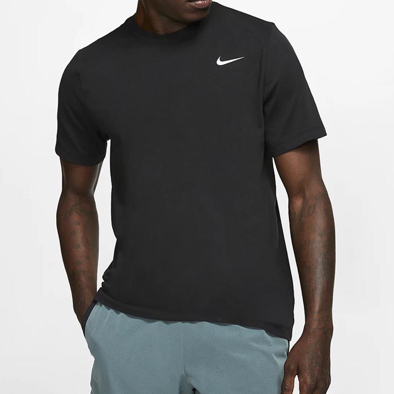 Nike Dry Tee Dfc Crew Solid Casual Sports Short Sleeve T-Shirt Men Tops Black AR6029-010