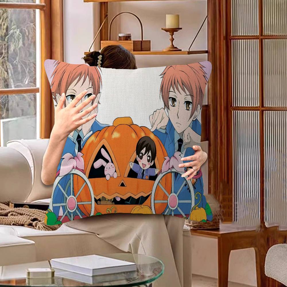 Anime Ouran High School Host Club Personalized Picture Text Home Decorative Pillows Household Gifts 45x45cm