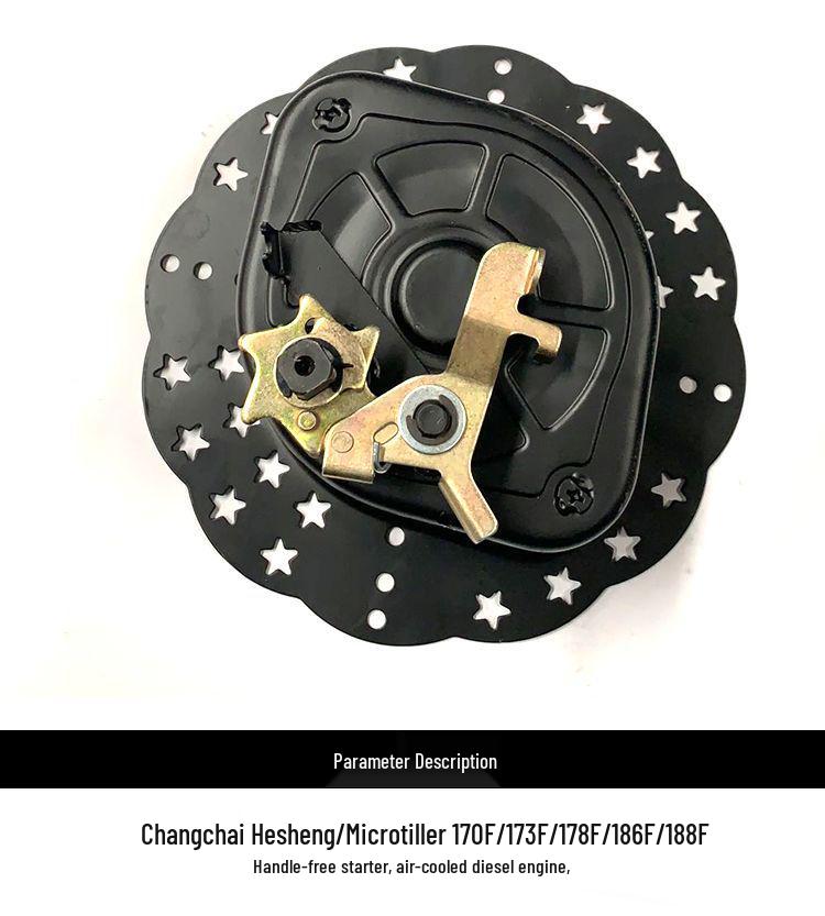 Hand-Cranked Mini Tiller Starter for 170F, 178F, 186F Air-Cooled Diesel Engines
