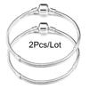 2 Stück/Los Sonderangebot 3mm Silberfarbene Schlangenkette Charm-Armband Für Damen Herren Passend für DIY-Armbänder Schmuck Geschenk