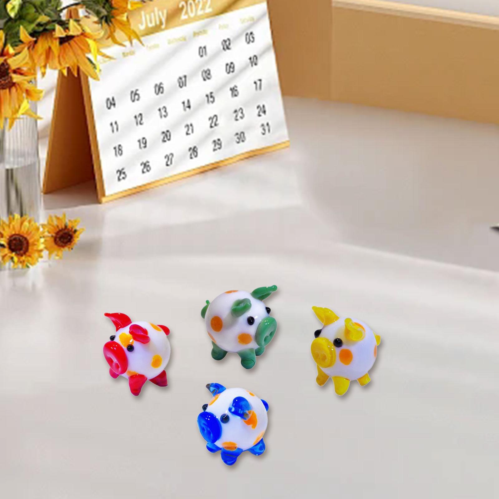 

Handmade Cute Colorful Glass Pig Figurine Miniature Animal Statue Ornament for Home Decors and Office Desk Decoration жовтий
