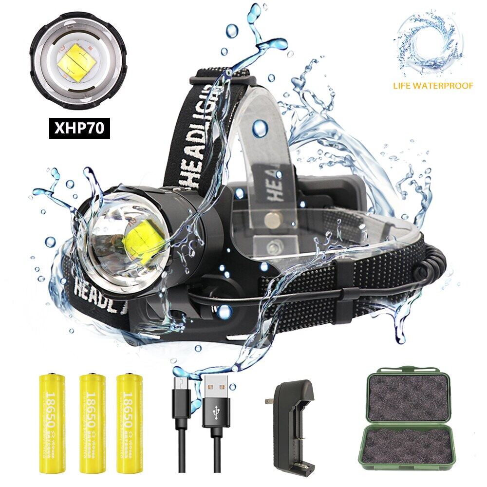 Buy 7000 Lumen Super Bright Headlight XHP LED Headlamp Waterproof