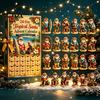 Creative Christmas Countdown 2026 Summer Beach Santa Advent Calendar, 24-Day Acrylic Ornament Set with Tropical Tree Hanging Decor Surfing Figures,
