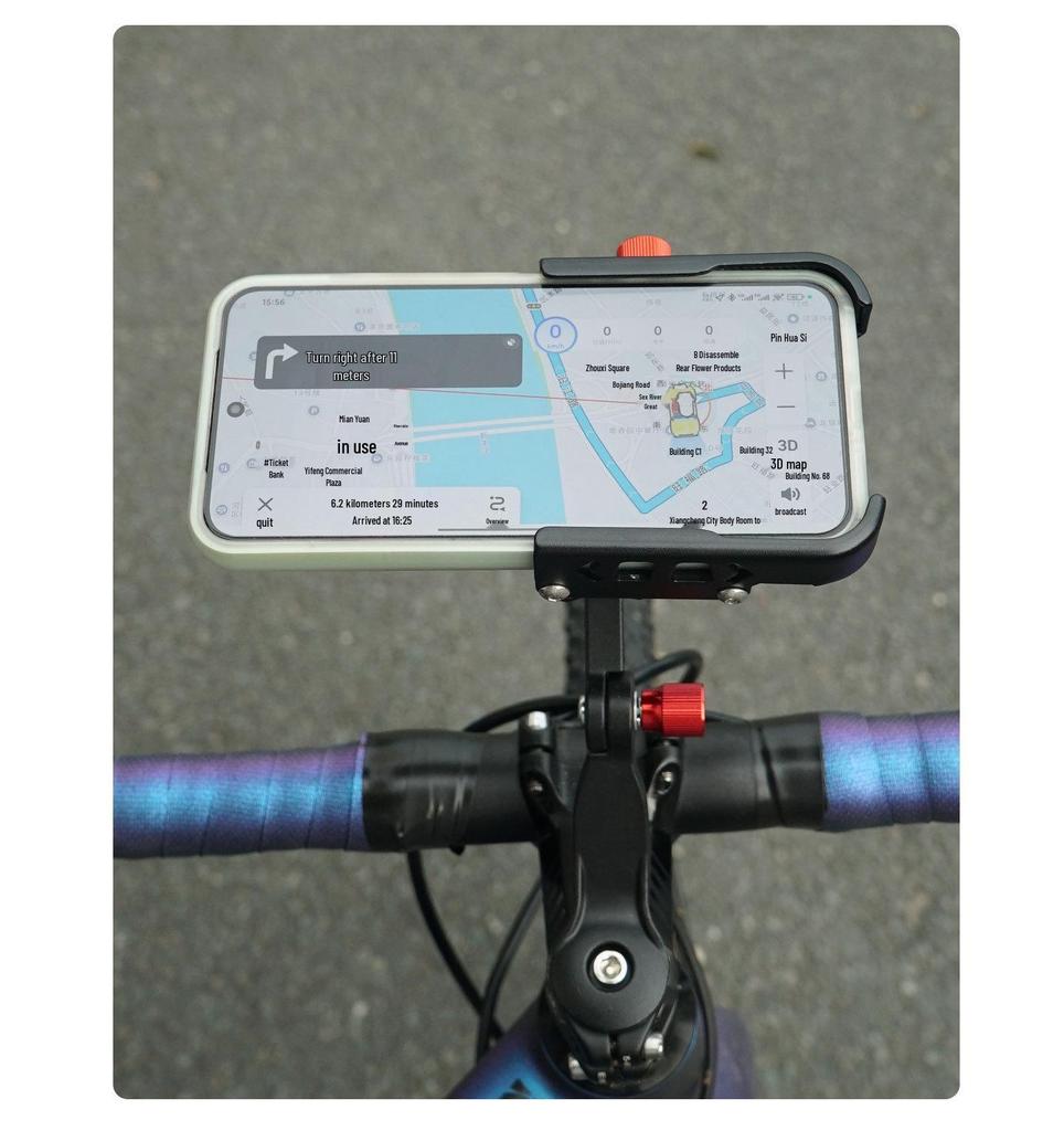 Aluminum Alloy 360° Rotating Shock-Absorbing Phone Holder for Road and Mountain Bikes