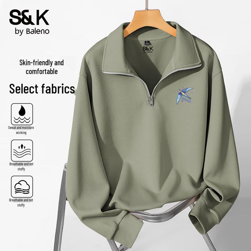 

Baleno S&K Series Men s Heavy Knit Stand Collar Sweatshirt XL