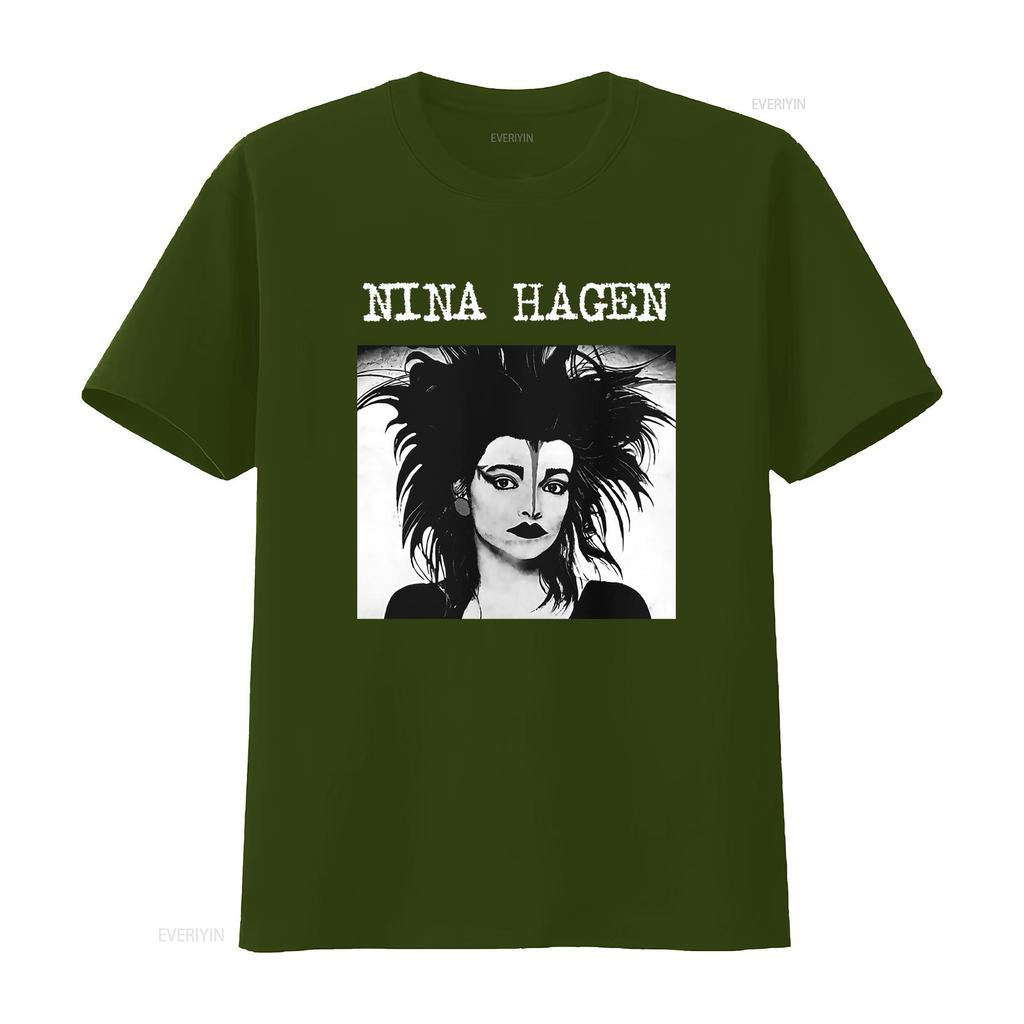 Nina Hagen Goth Music Punk Style T Shirt Short or Long Sleeve with Slits vintage Washed Slightly Soft Comfortable