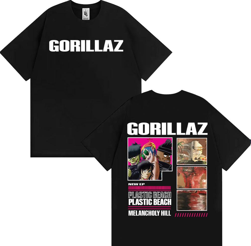 Gorillaz The Mountian New Album 2026 Tour Tshirt Men Women Harajuku Fashion High Street Tshirt Cotton Street Wear Y2K Tshirt S