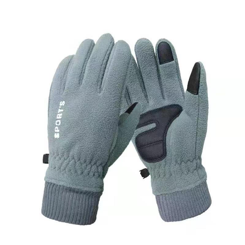 Strictly selected warm gloves, fleece, fleece, thickened, windproof and cold, outdoor cycling sports gloves, warm men and women