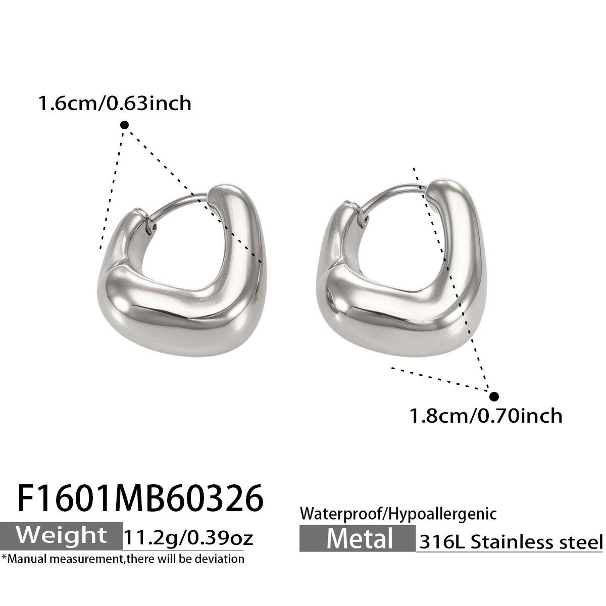 18K Gold-Plated U-Shaped Stainless Steel Earrings - High Texture, Simple, Fade-Resistant Studs