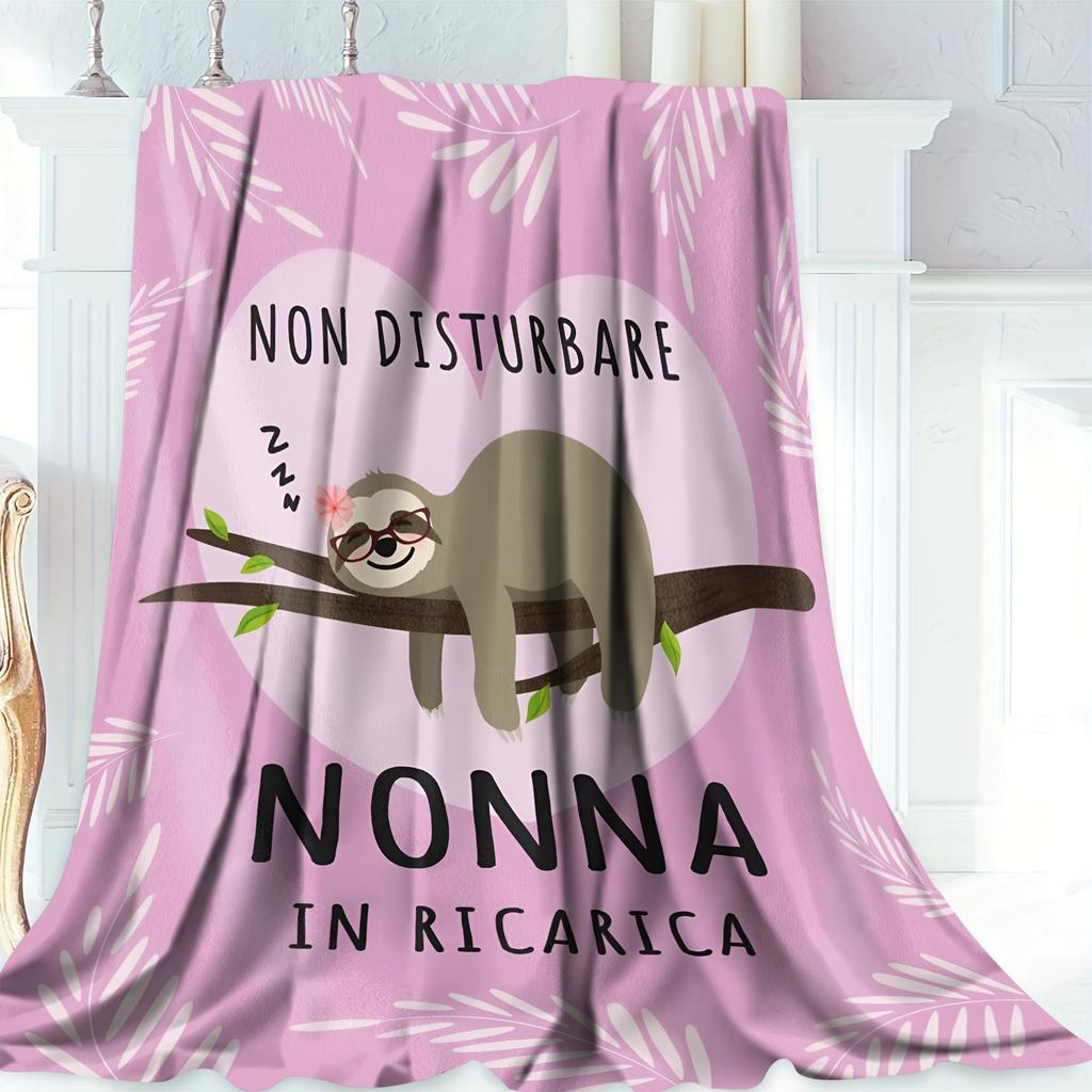Italian Style Pattern Print Throw Blanket - Vintage Elegant Motif Soft Lightweight Accent for Sofa Bed Travel Grandma Gift