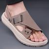 Fashion New Summer Anti-slip Wear-resistant Dual-purpose Beach Shoes for Men Solid Color Fashion Casual Solid Color Leather Sandals Man