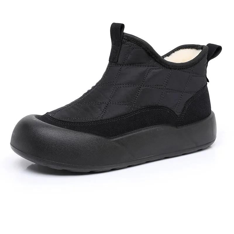 

Зимние женские сноубутсы Теплые на массивной платформе Сноубутсы Нескользящие Водостойкие Ботильоны Обувь Подкладка из искусственного меха Обувь для ходьбы Короткие ботинки для женщин 34EU/CN35 чёрный