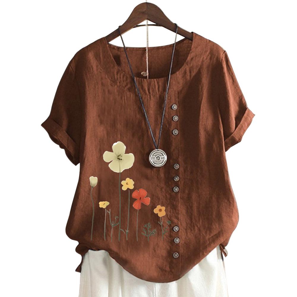 Stylish Round Neck Short Sleeve Top for Women in 11 Vibrant Colors