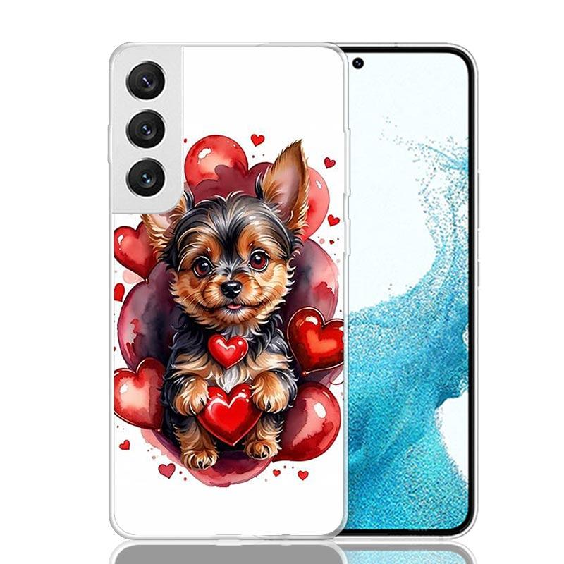 Lovely Puppy Heart Dogs Phone Case For Samsung Galaxy S26 S25 Edge S24 S23 FE S22 Ultra S21 Plus S20 + Fundas Cover Coque Galaxy