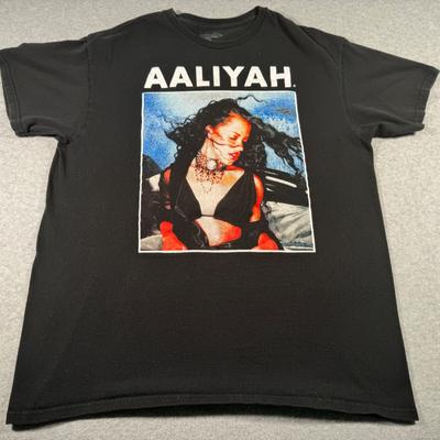 AALIYAH Shirt Adult Medium Black American Singer Actress Pop Hip Hop Music Mens Unisex T-Shirt