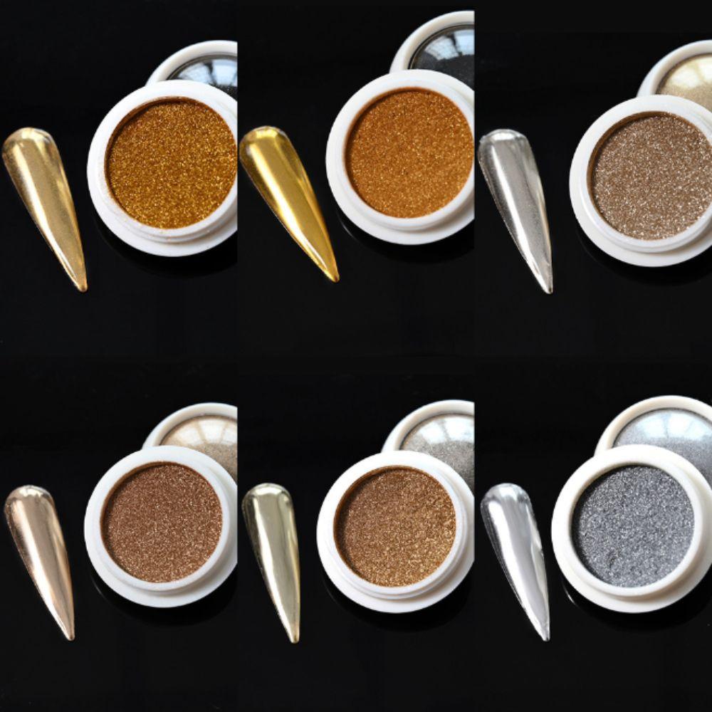 Gold Silver Mirror Nail Powder Rubbing Pigment Nail Art Decoration  Home Nail Design