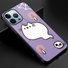 Cartoon Snowman Cat Case For Iphone 11 Pro Max 14 13 12 Mini Xs Xr X 7 8 6s Plus Se 2022 Tempered Glass Cover Protection Shell