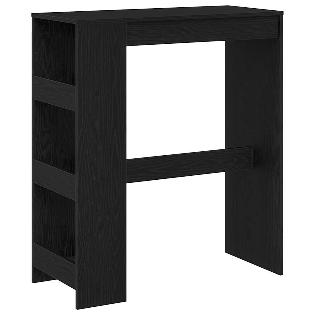 Bar Table with Shelf Black Oak Effect 90 x 40 x 103.5 cm