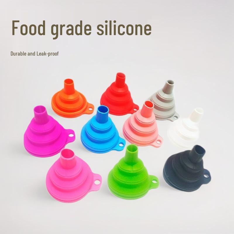 

In-Stock FDA-Certified Silicone Folding Funnels: Large & Small for Kitchen, Oil, and Wine 11g Funnel рожевий