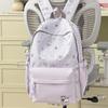 Schoolbag Female Japanese Small Fresh Sweet Printed Bear Striped Backpack Junior High School Student Lightweight Large Capacity Backpack