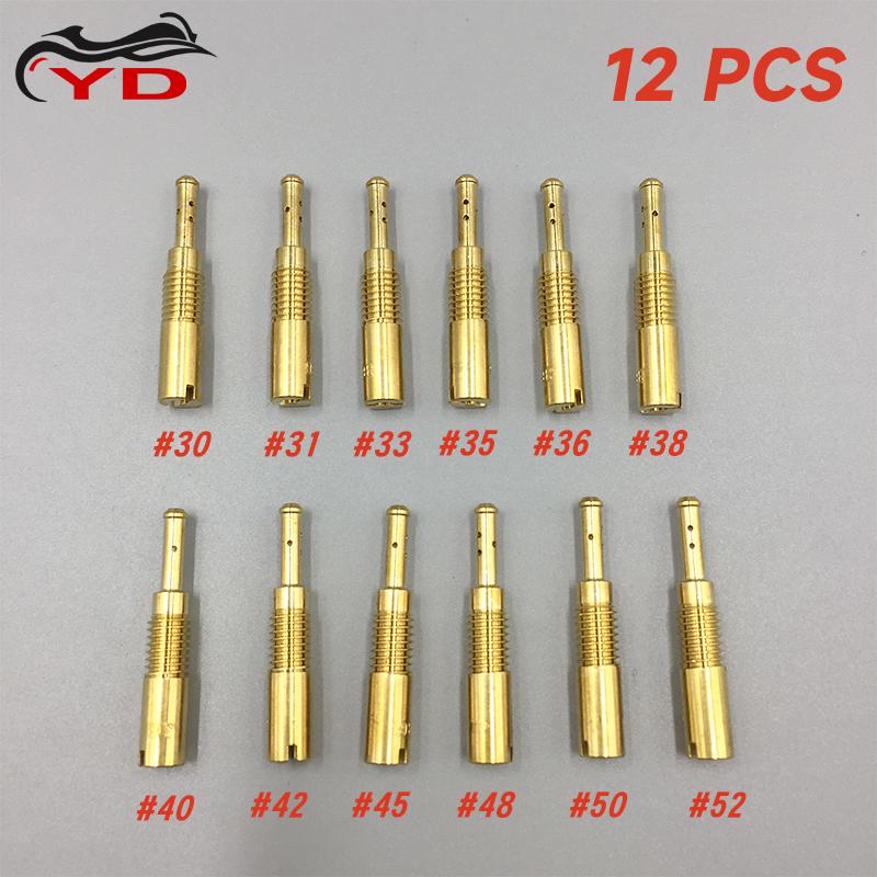 12pcs Motorcycle Carburetor M5x0.8mm New Slow Pilot Jet For PZ19 PB16/18/20 30 31 33 35 36 38 40 42 45 48 50 52 12 pcs