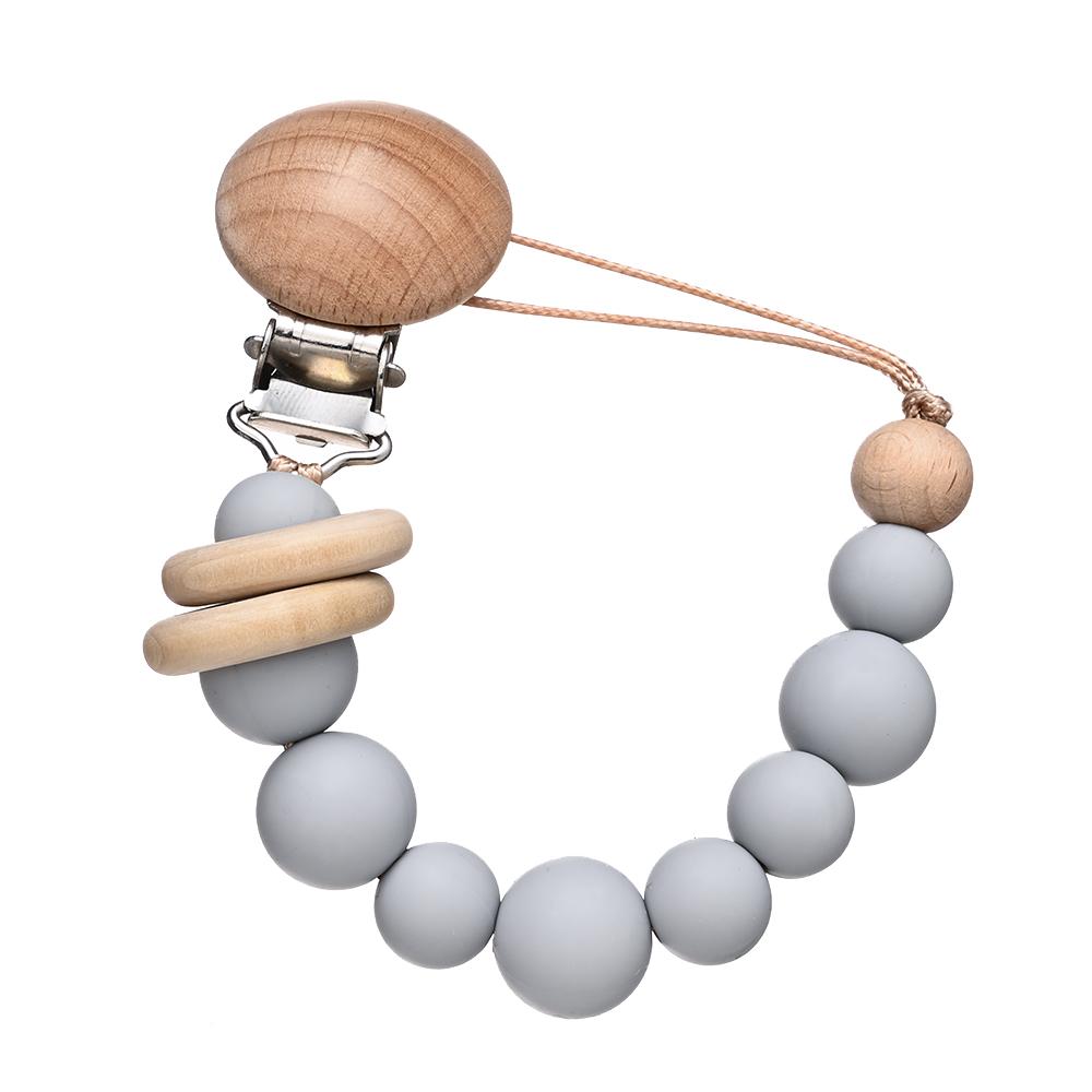 3Pcs Baby Anti-drop Chain Pacifier Clips Silicone Beads Handmade Toddler Teether Teething Chain Nipple Clip Chew Toys