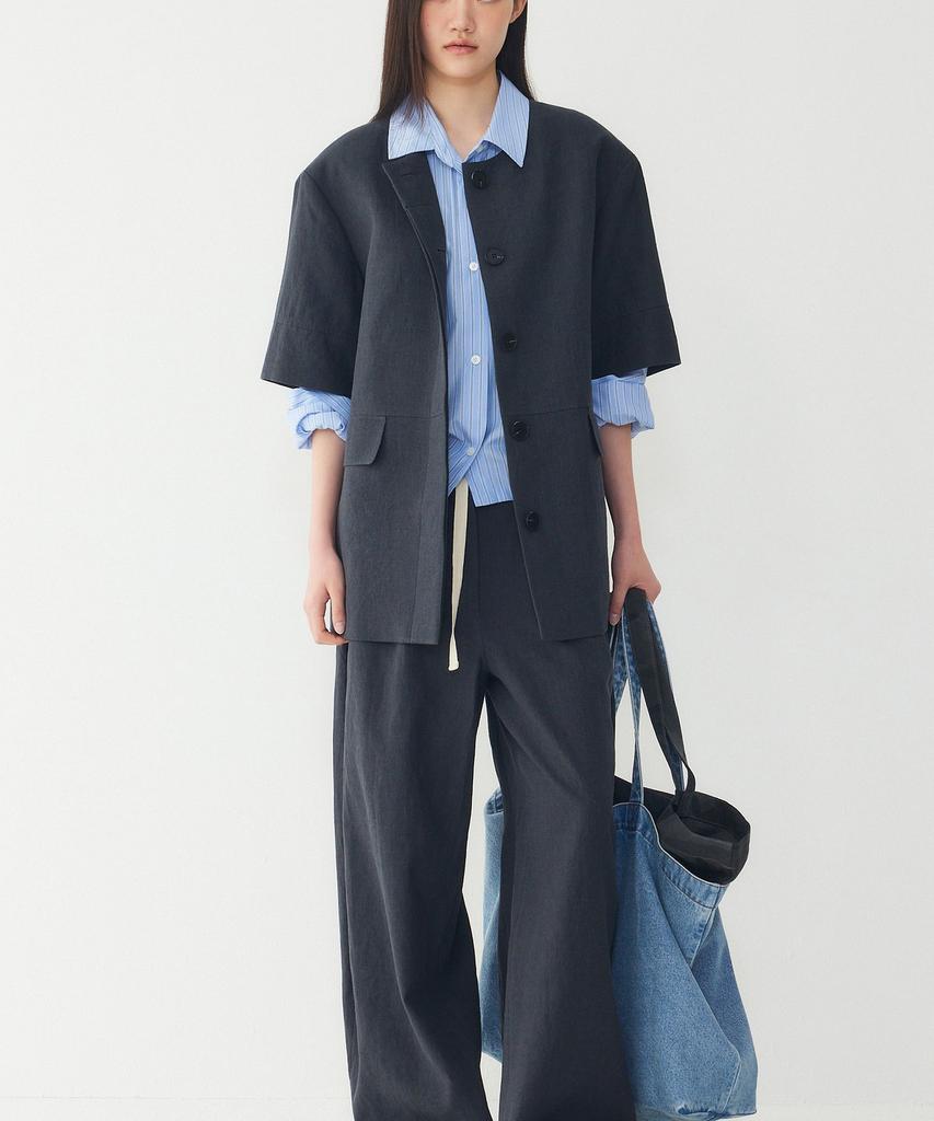Studio Tomboy Denim Embossed Print Shoulder Bag_Indigo_9176470988