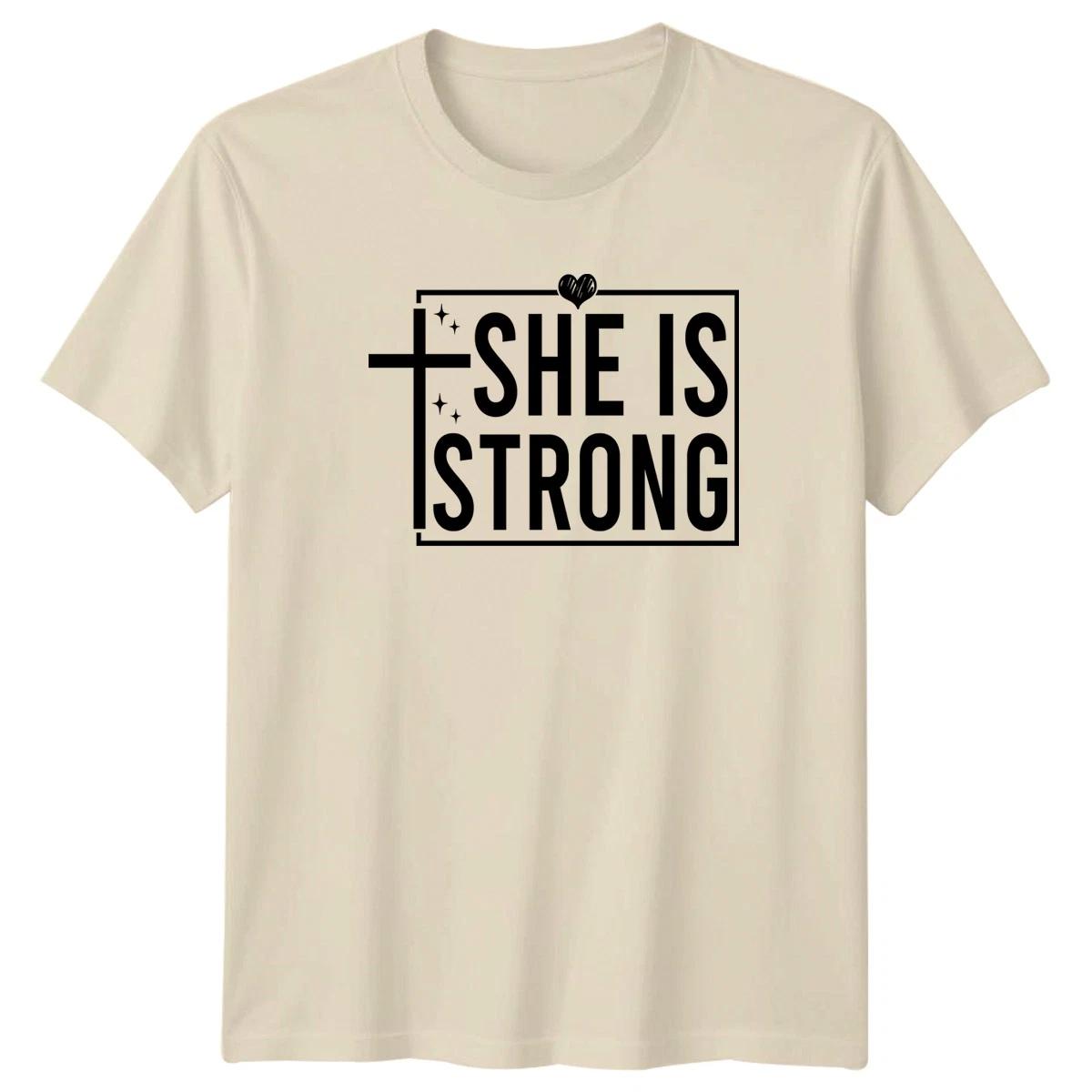 She Is Strong Christian Faith Religion Women Ladies Men Graphic T-Shirt XXL