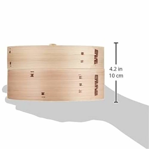Pearl Metal Chinese Steamer, 18cm, Steamer for Vegetables, Shumai, and Xiaolongbao, Made with Natural Wood and Bamboo, Wanosato H-5713