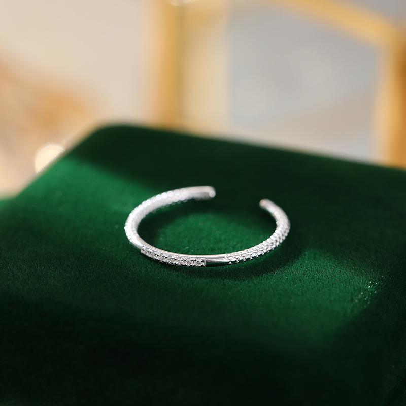 

Banyan Tree Women s Simple Luxury S925 Silver Diamond Stackable Open Ring Adjustable Open