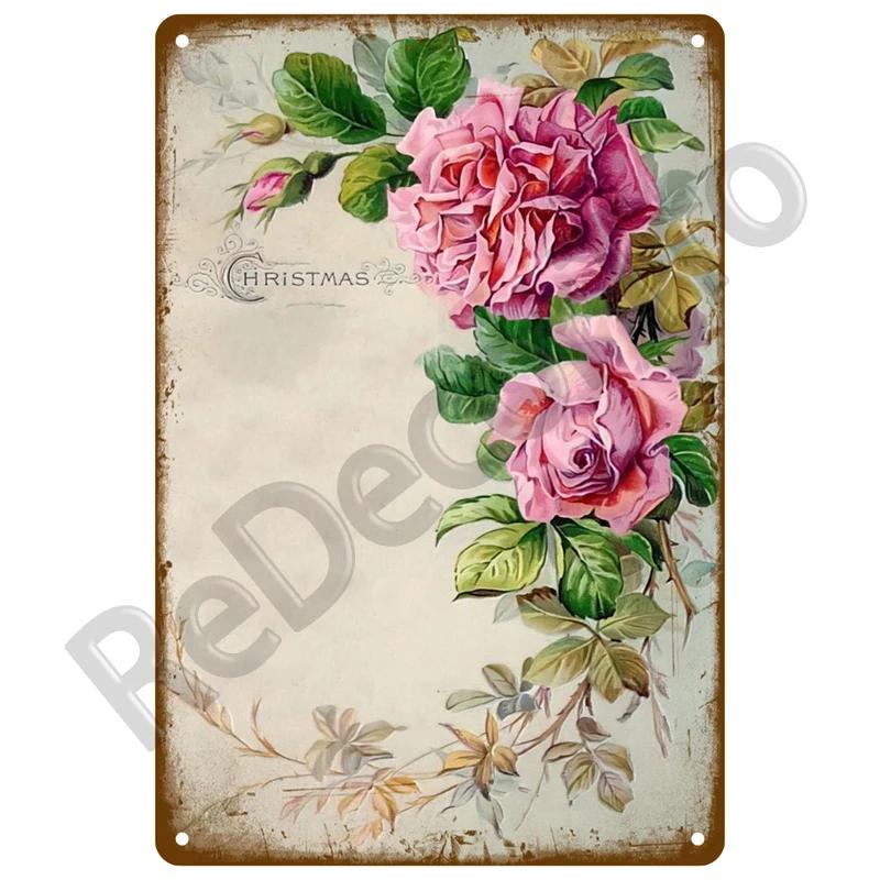 Metal Sign Wall Decor For Cafe Home Garden Farm Beach Hut Outdoor Vintage Tin Sign Flowers Birds Car Metal Plaque Welcome Poster