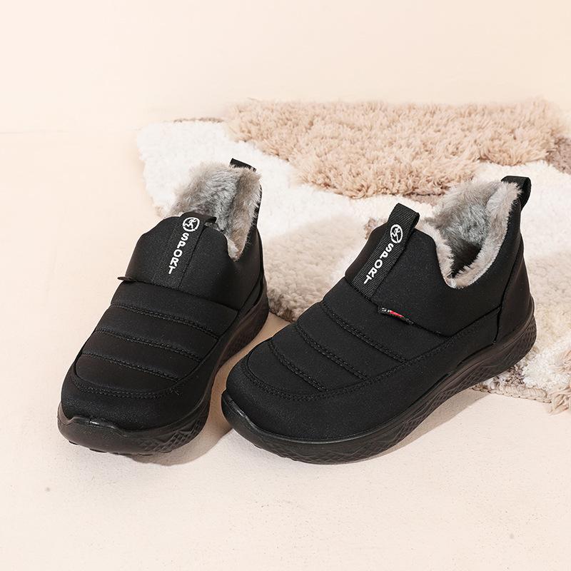 Winter Warm Cotton Shoes Flat Comfortable Casual Short Cotton Shoes Cloth Shoes Women's Velvet Thickened Casual Cotton Shoes