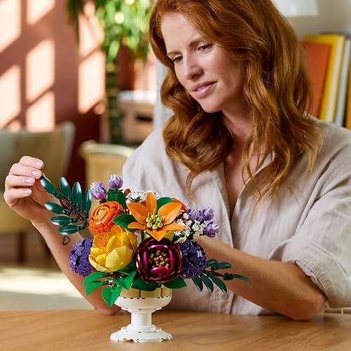 LEGO Botanical Flower Arrangement Toy, Birthday Gift, Building Blocks, Bouquet, Artificial Flowers, Decorative, Stylish Interior Decoration, 10345