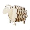 Wood Coasters Animal Sheep Drink Set for Holiday Kitchen