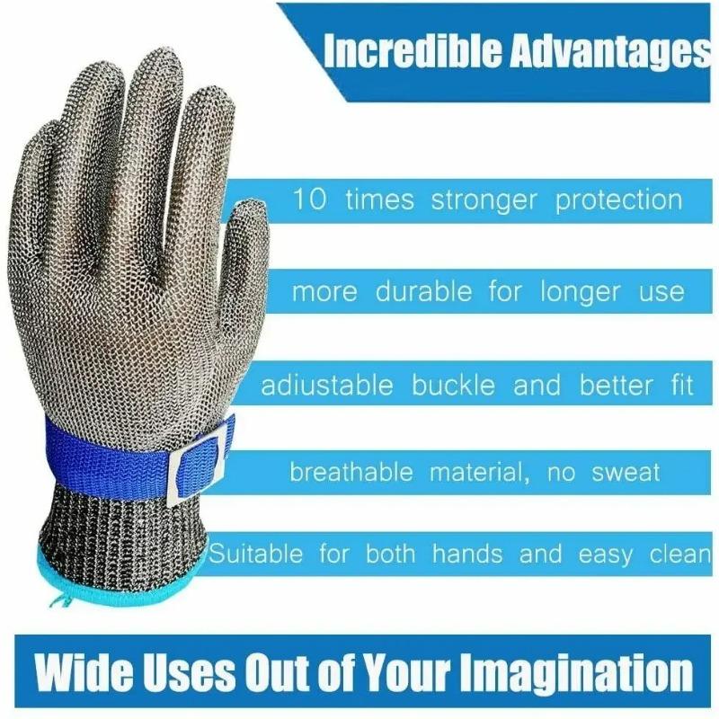 LPRED 1/2/6/10 Pc Cut Resistant Stainless Steel Gloves Working Safety Gloves Metal Mesh Anti Cutting For Butcher Worker