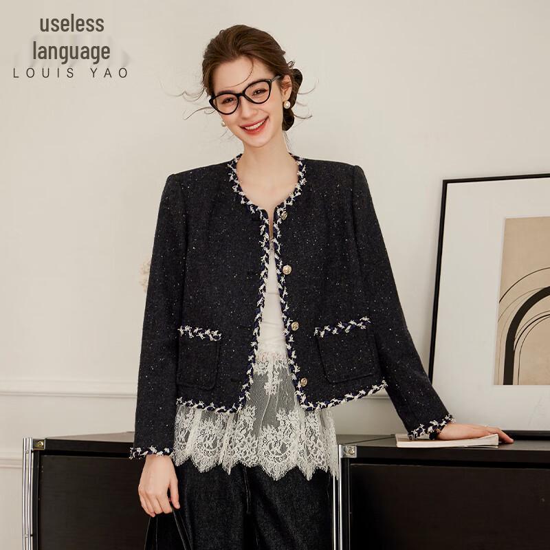 

Женский короткий жакет в стиле «Маленький аромат» с отделкой в стиле колор-блок XL