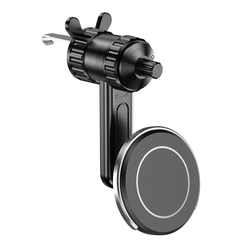 Magsafe Car Phone Holder,Powerful Magnetism Premium Quality Single-Hand Operation Metal Hook Magnetic Car Phone Mount