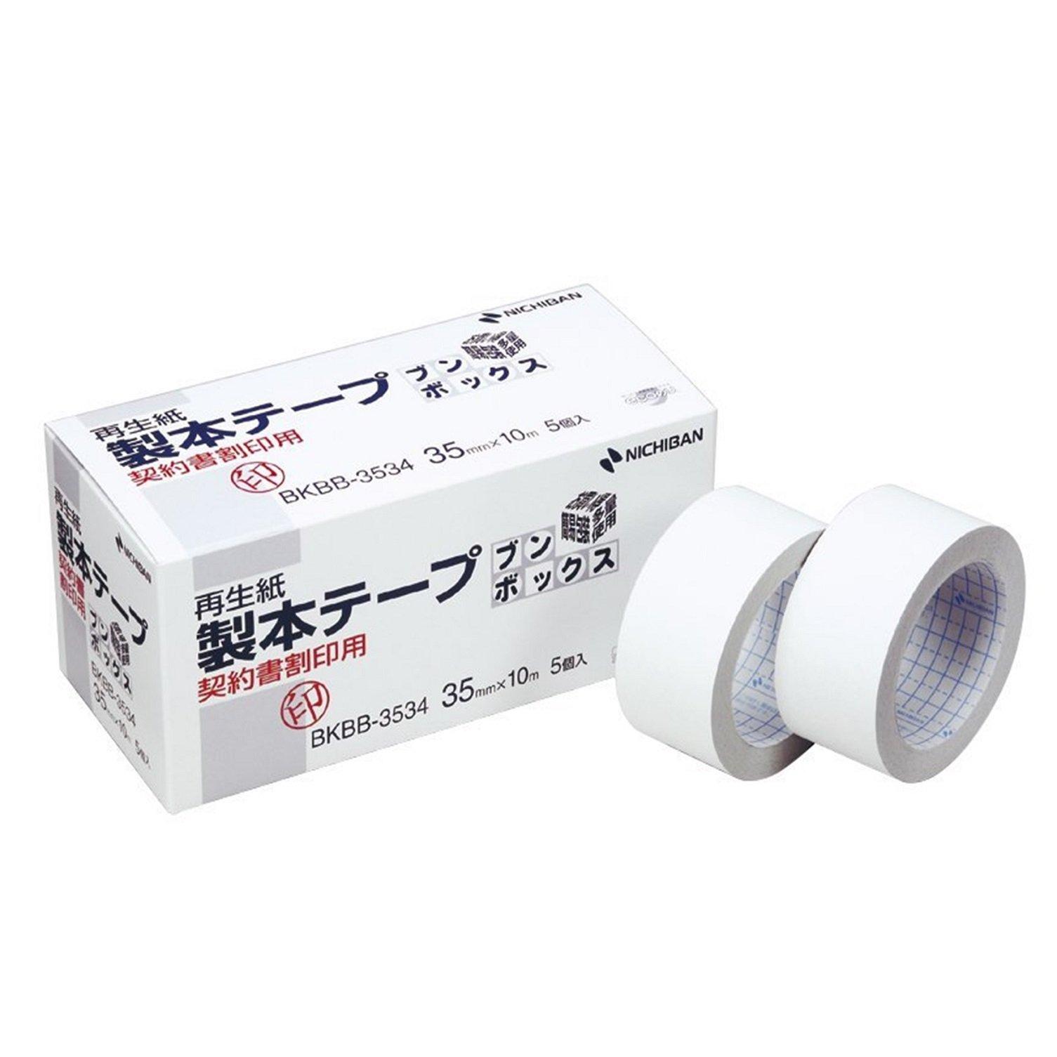 

Nichiban Binding Tape Bunbox 35mm x 10m Roll 5 Rolls For Contract Stamps White BKBB-3534 белый