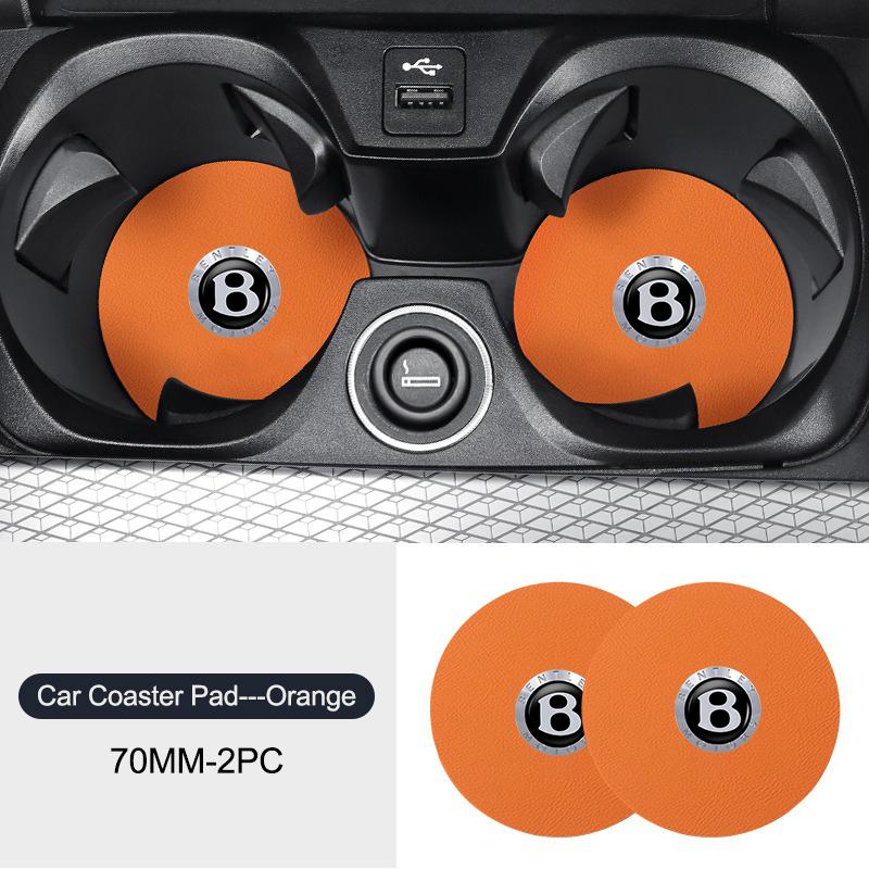 Suede Car Coaster Anti-slip Water Cup Heat Insulation Mat for New Bentley Flying Hurtling Spur Continental GT Bentayga Mulsanne