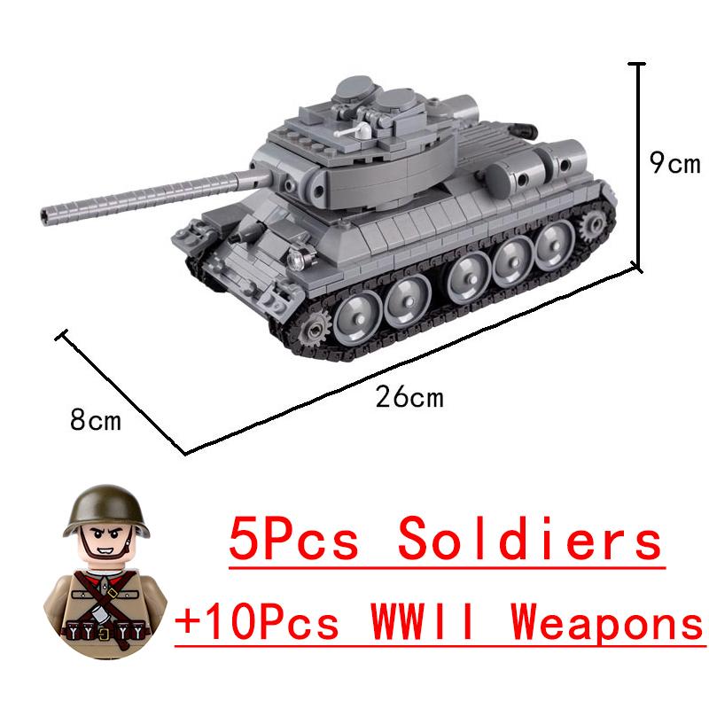 Non-Toxic Wwii Military North African Campaign Wheeled Armored Vehicle Tank Cannon Soldier Figures Building Blocks Weapon Truck Army Toy