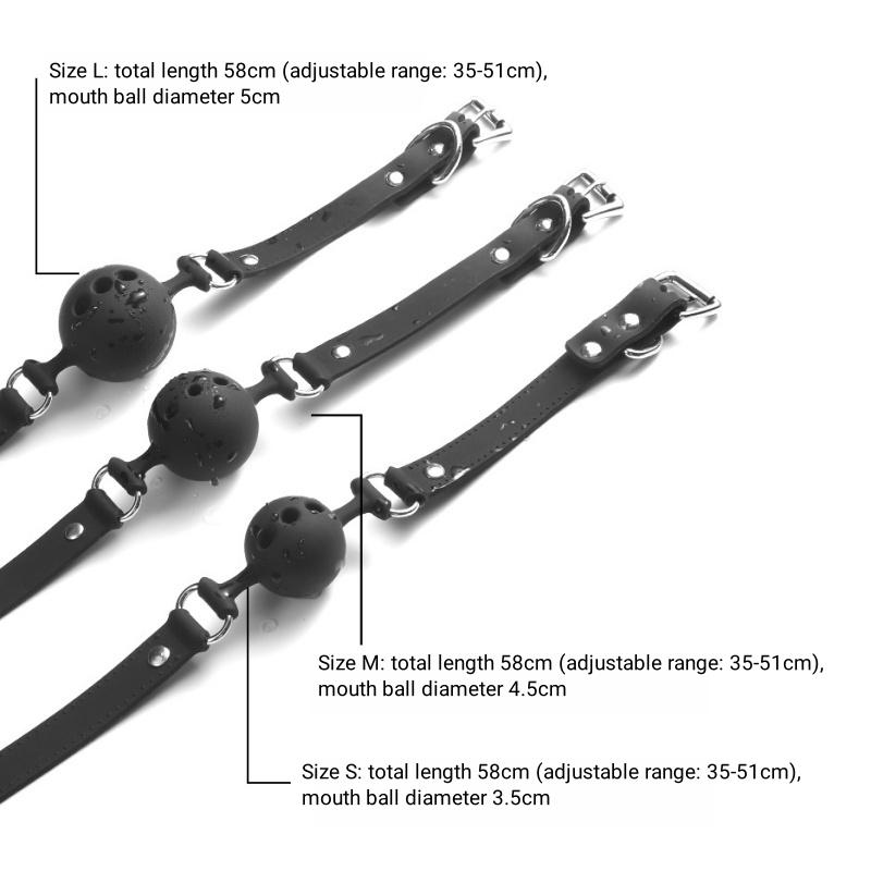 3 Sizes Soft Safety Silicone Open Mouth Gag Ball Bdsm Bondage Slave Ball Gag Erotic Sex Toys For Woman Couples Adult Sex Games