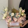 10 Pcs Hand-Folded Floral Gift Box Romantic Portable Flower Packaging Box Paper Flower Arrangement Box Wedding Supplies