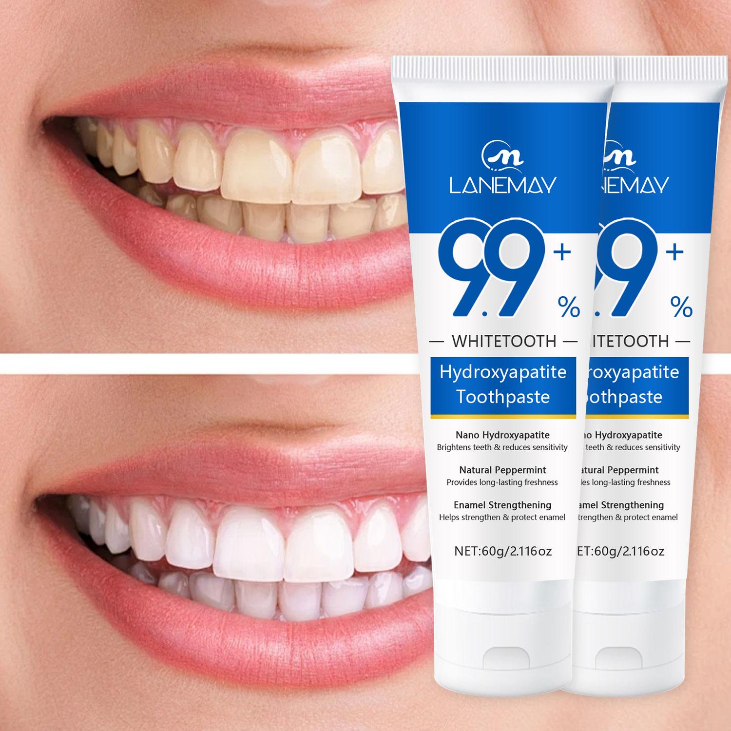 Hydroxyapatite Toothpaste-Brightens Teeth & Reduces Sensitivity-Helps Strengthen & Protect Enamel-Keep Breath Fresh